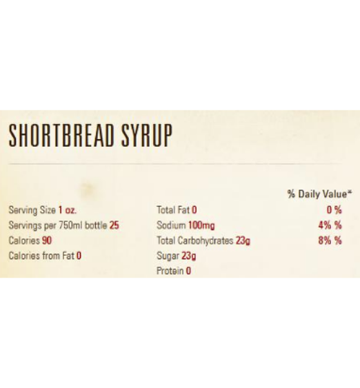 Torani Shortbread Flavoring Syrup 750 mL