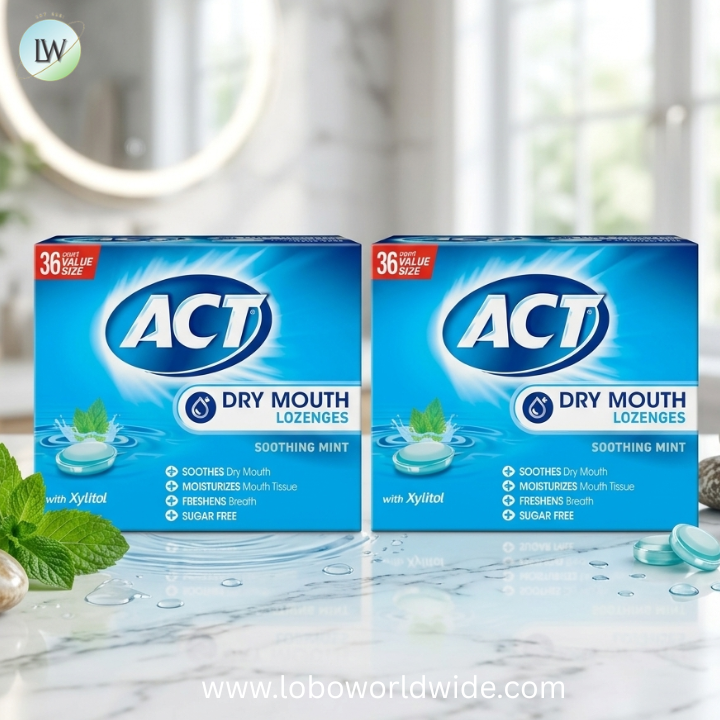 ACT Dry Mouth Lozenges with Xylitol, Soothing Mint, 36 Lozenges