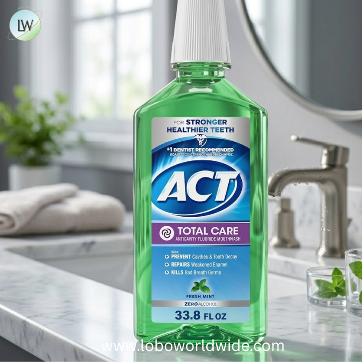 ACT Total Care Zero Alcohol Anticavity Fluoride Mouthwash 33.8 fl. oz. Fresh Mint