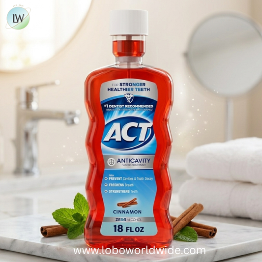 ACT Anticavity Zero Alcohol Fluoride Mouthwash 18 fl. oz., With Accurate Dosing Cup, Cinnamon