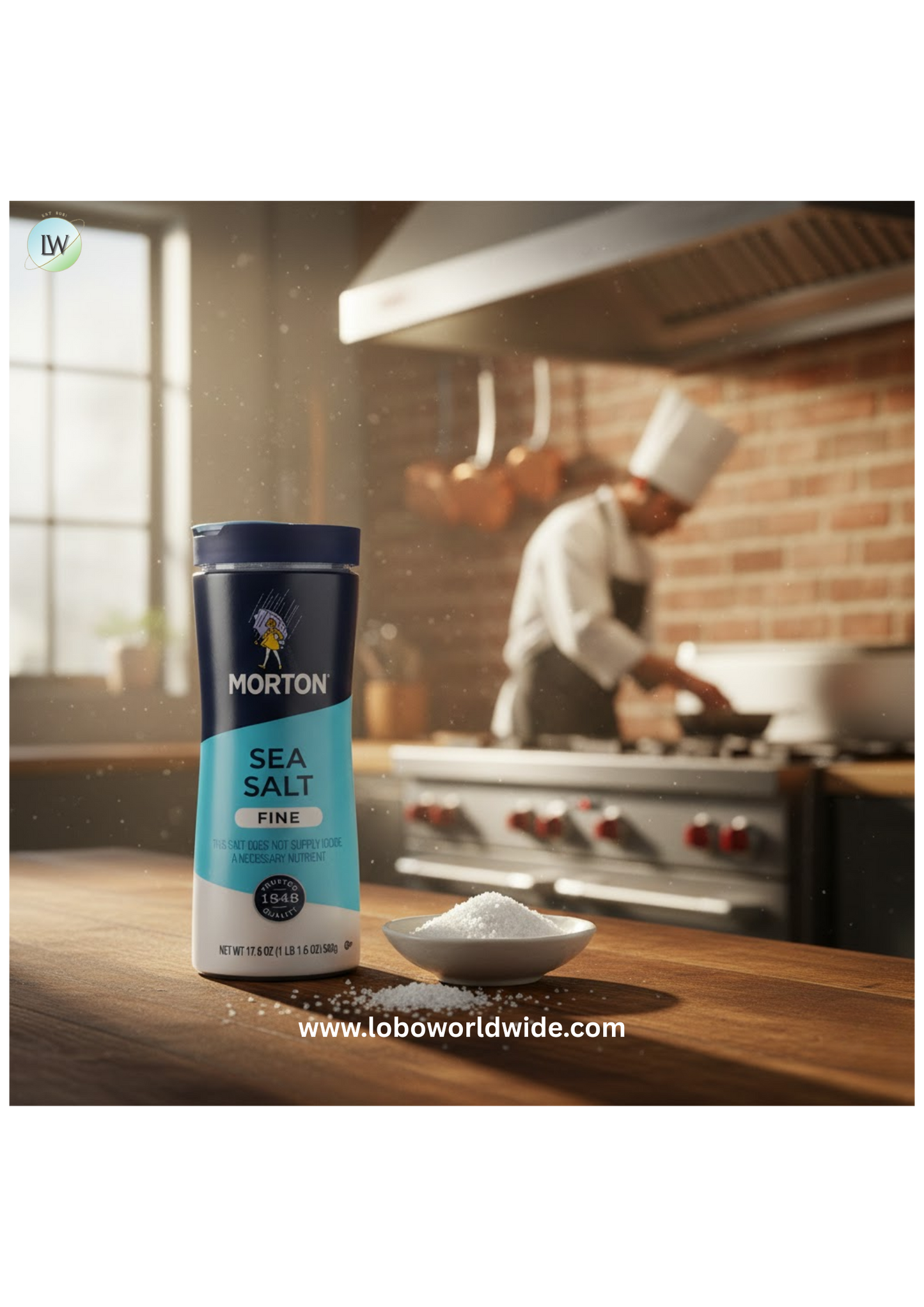 Morton 17.6 oz. Fine Sea Salt - 12/Case