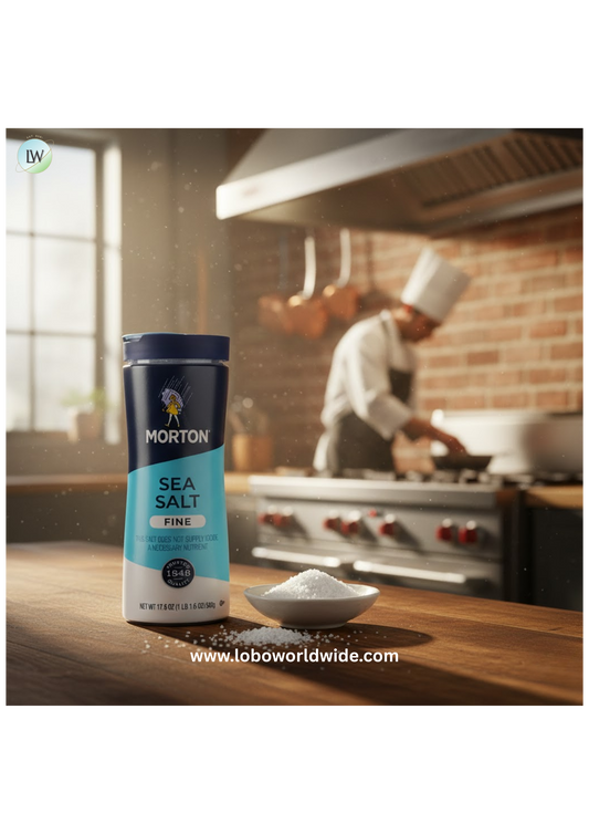 Morton 17.6 oz. Fine Sea Salt - 12/Case