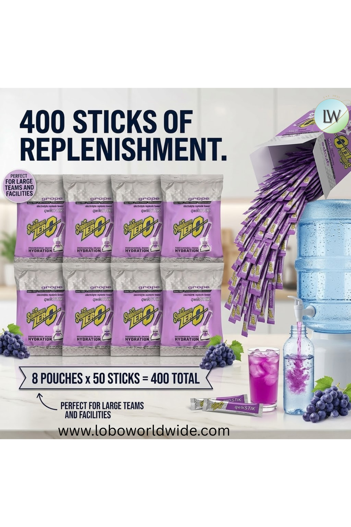 Sqwincher Qwik Stik ZERO Sugar, 0.11 oz, Pack, Yields 20 oz,400pk(Various Flavours)