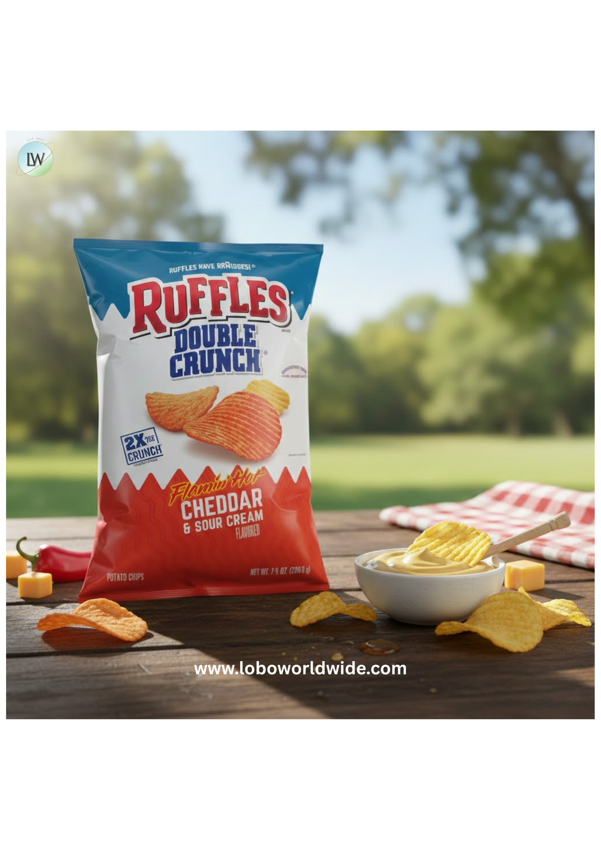 Ruffles Flamin' Hot Cheddar and Sour Cream Flavored Potato Snack Chips ...