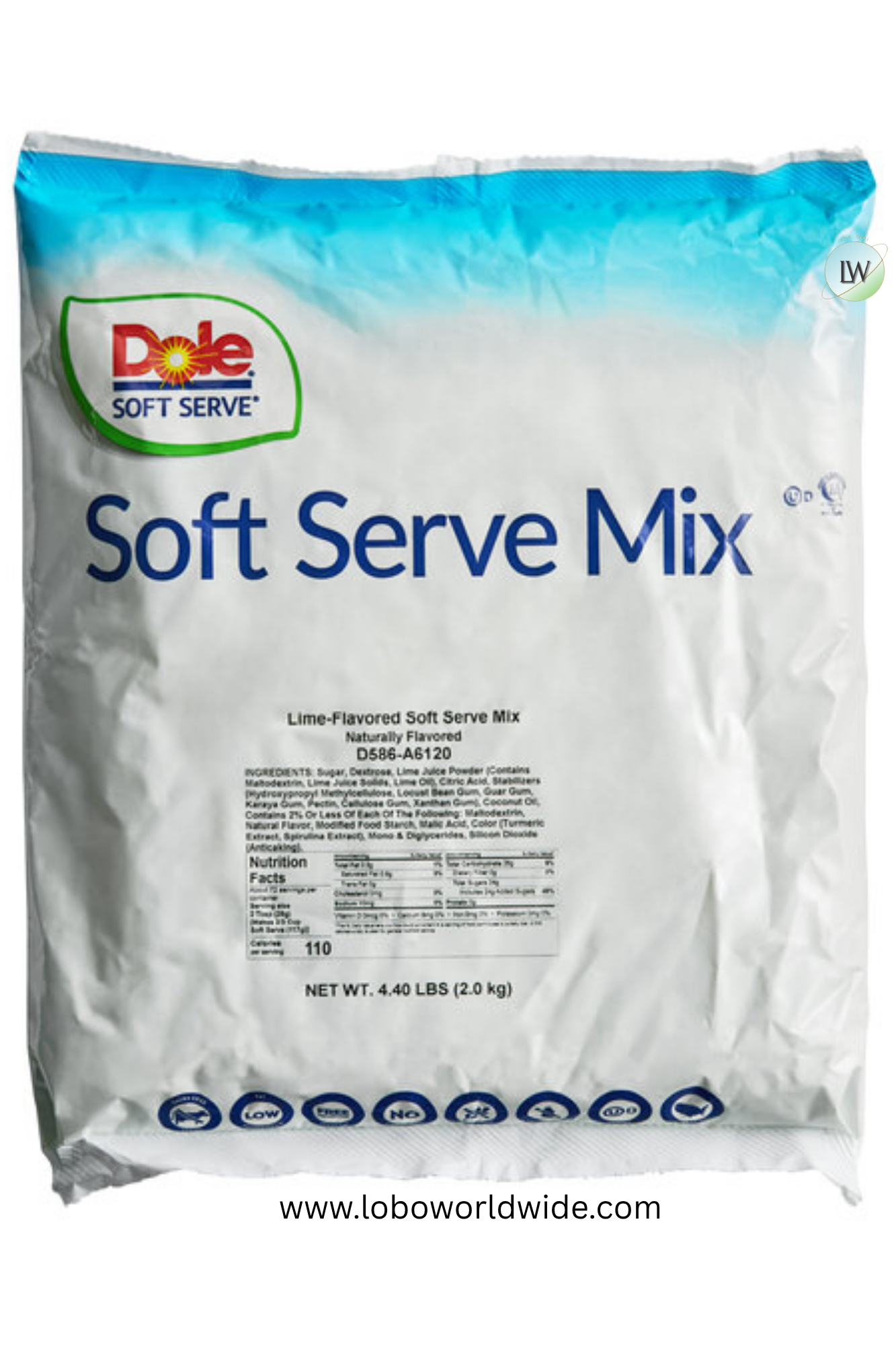 DOLE SOFT SERVE Soft Serve Mix 4.4 lb. (Pack of 4)