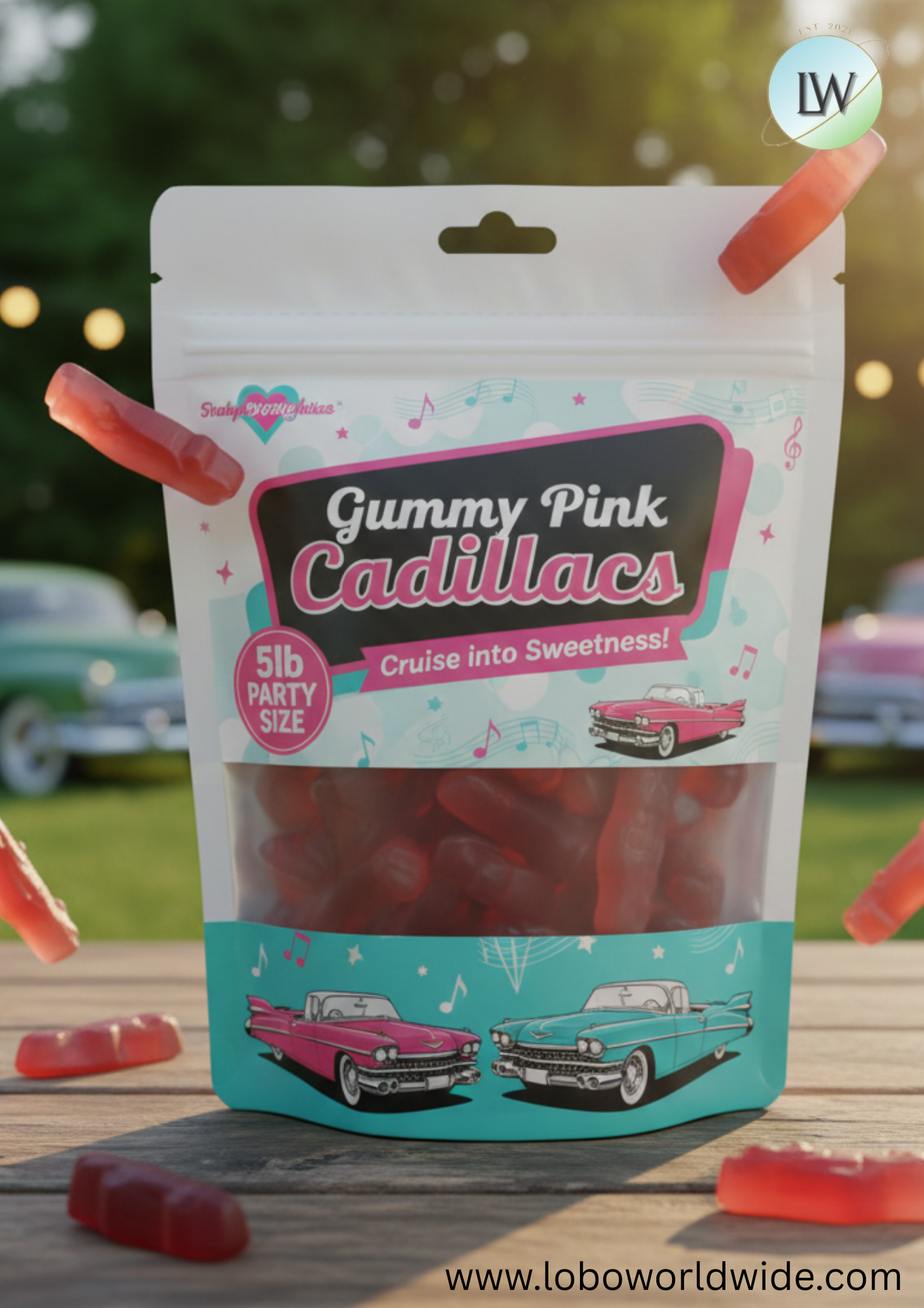 Gummy Pink Cadillacs(Various Sizes)