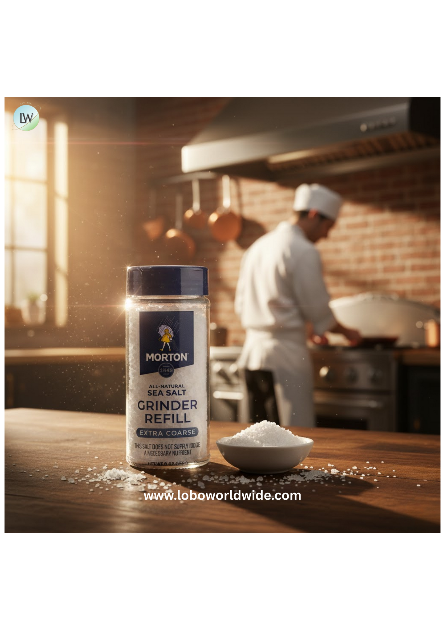 Morton Extra Coarse Sea Salt Grinder Refill 9 oz. - 6/Case