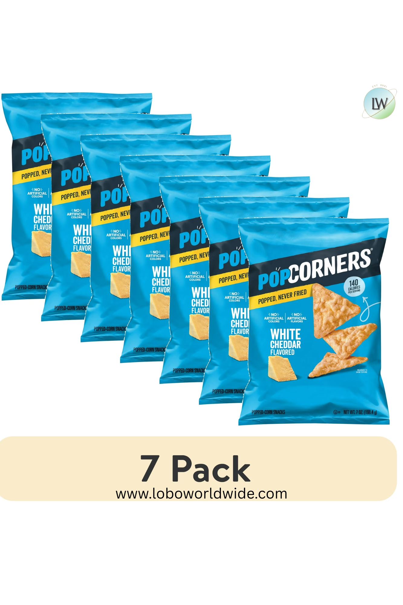 PopCorners White Cheddar Popped Corn Chips Bag, 7oz