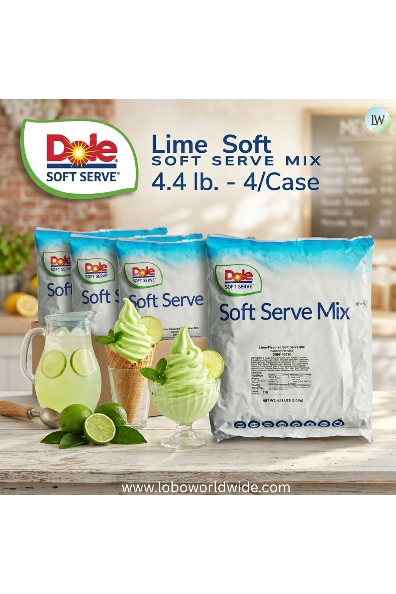 DOLE SOFT SERVE Soft Serve Mix 4.4 lb. (Pack of 4)