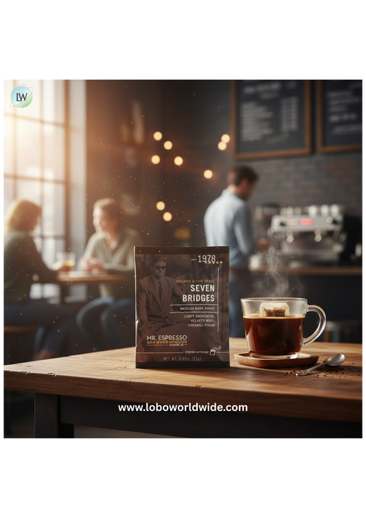 Mr. Espresso Organic Seven Bridges Blend Coffee Single Serve Bag - 100/Case