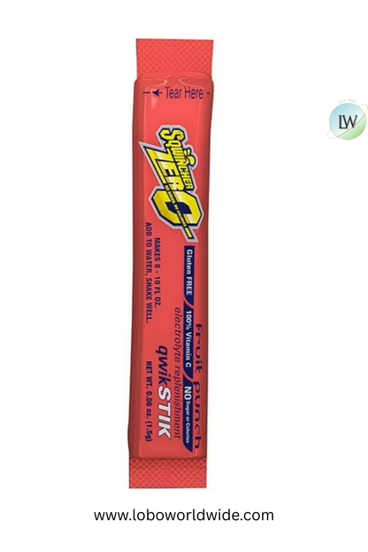 Sqwincher Qwik Stik ZERO Sugar, 0.11 oz, Pack, Yields 20 oz,100pk(Various Flavours)