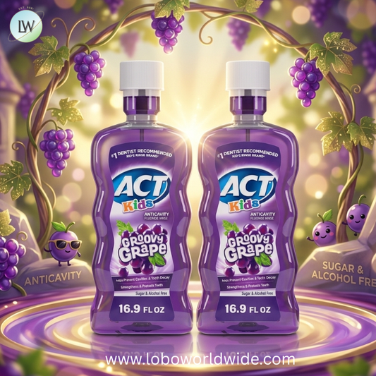 ACT Kids Anticavity Fluoride Mouthwash, Groovy Grape | 16.9 fl. oz. | Alcohol Free | Accurate Dosing Cup | Pack of 2