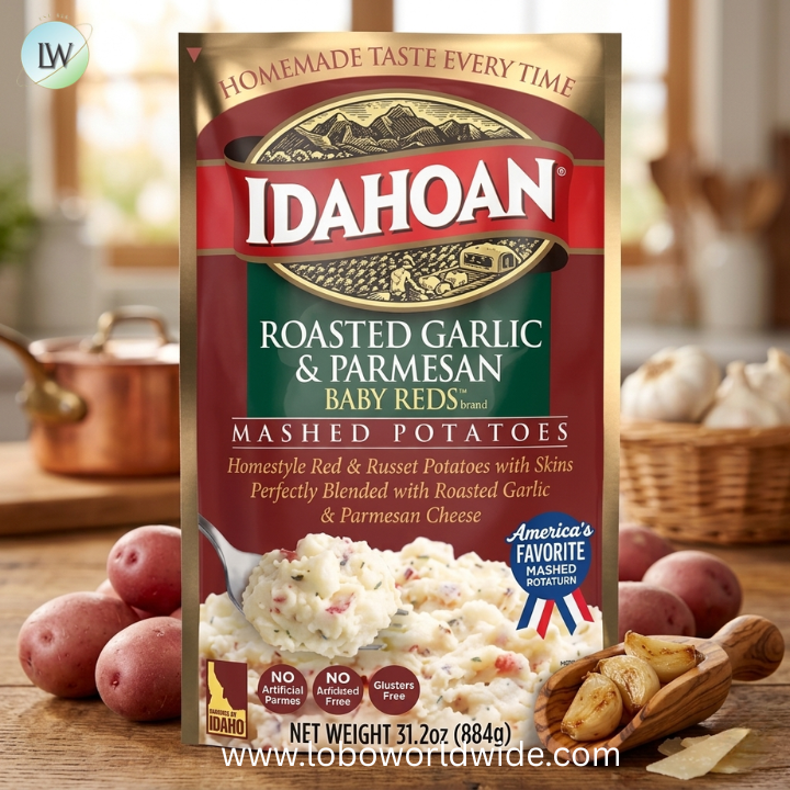 Idahoan Roasted Garlic and Parmesan Baby Reds Mashed Potatoes, 4.1 Ounce -- 10 per case