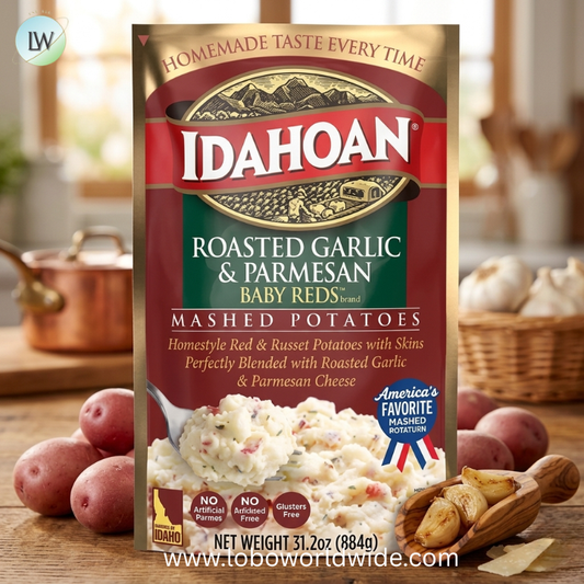 Idahoan Roasted Garlic and Parmesan Baby Reds Mashed Potatoes, 4.1 Ounce -- 10 per case