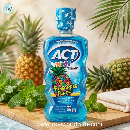 ACT Kids Anticavity Fluoride Rinse Bundle - Groovy Grape and Pineapple Punch 16.9 fl. oz. with Accurate Dosing Cups, Alcohol Free