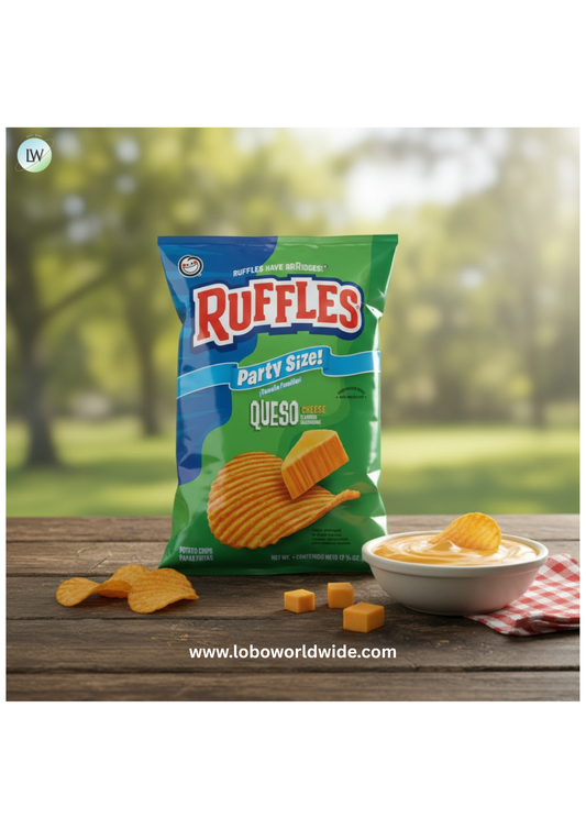 Ruffles Potato Chips, Queso, 12.5 oz Bag