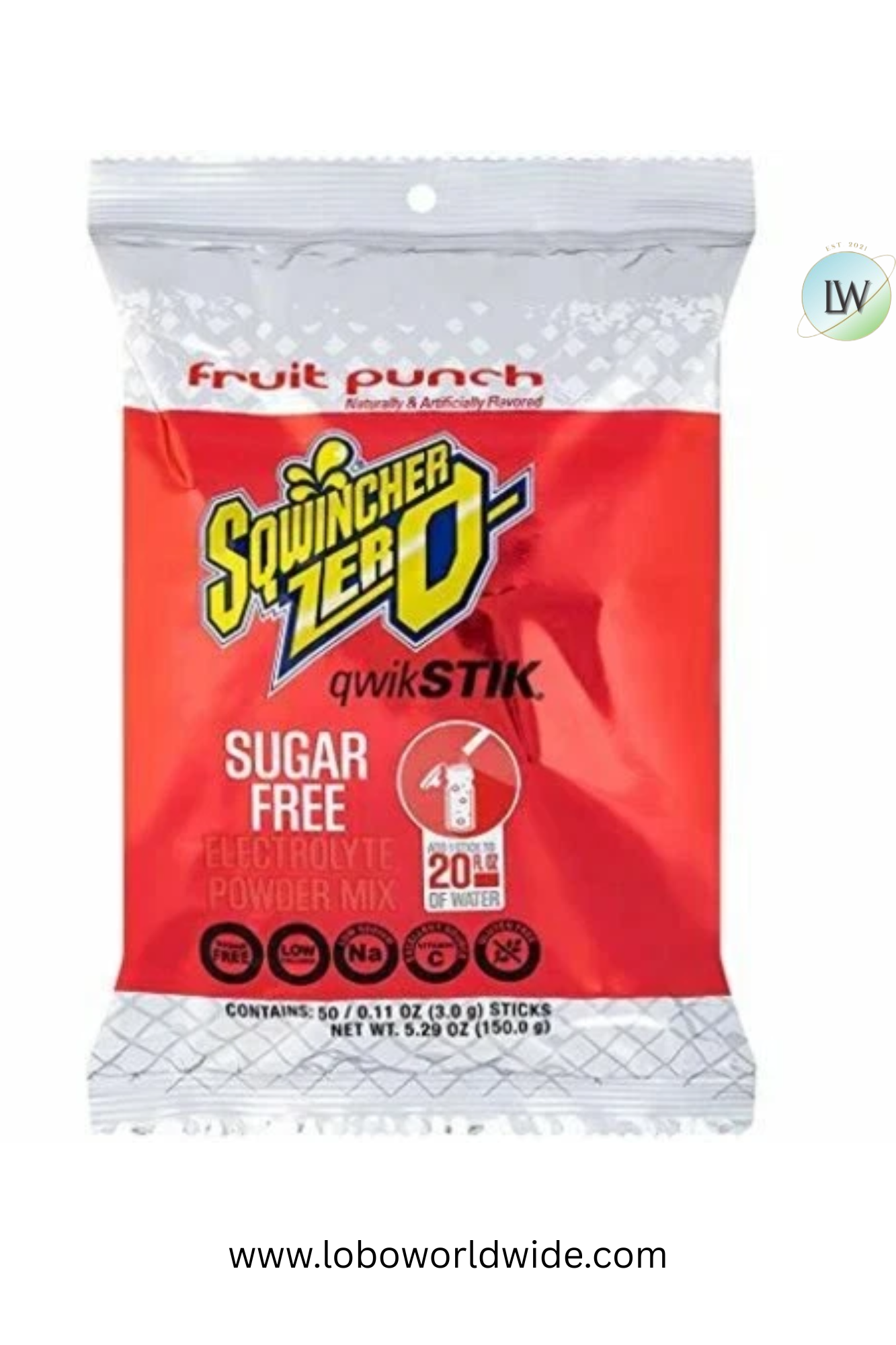 Sqwincher Qwik Stik ZERO Sugar, 0.11 oz, Pack, Yields 20 oz,100pk(Various Flavours)