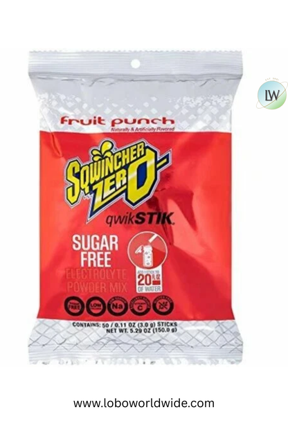 Sqwincher Qwik Stik ZERO Sugar, 0.11 oz, Pack, Yields 20 oz,200pk(Various Flavours)