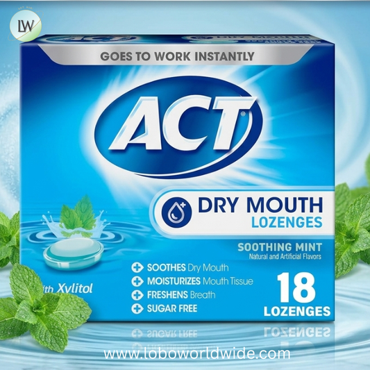Act Dry Mouth Mint Lozeng Size 18ct