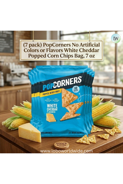 PopCorners White Cheddar Popped Corn Chips Bag, 7oz