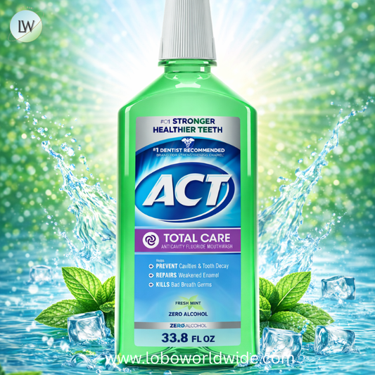 ACT Total Care Anticavity Fluoride Mouthwash, Fresh Mint, 33.8 fl. oz.