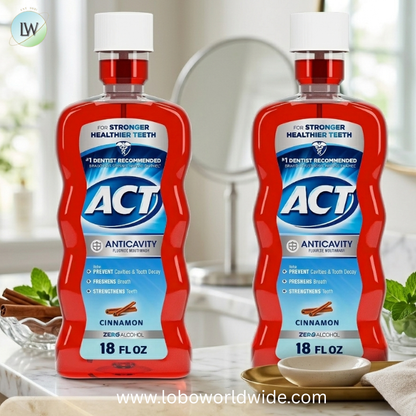 ACT Anticavity Fluoride Mouthwash, Triple Action Cinnamon, 18 fl. oz.