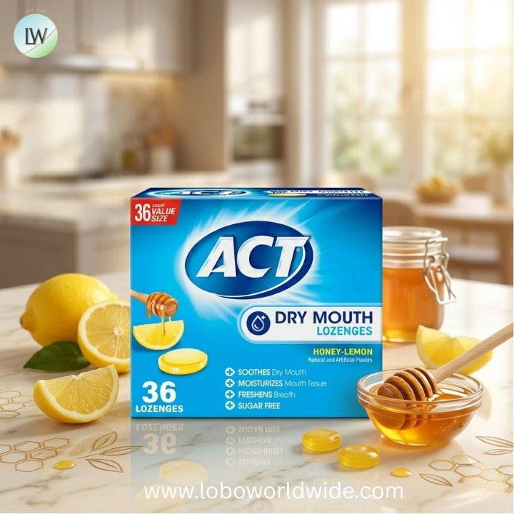ACT Dry Mouth Moisturizing Lozenges With Xylitol, Honey-Lemon, 36 ct.