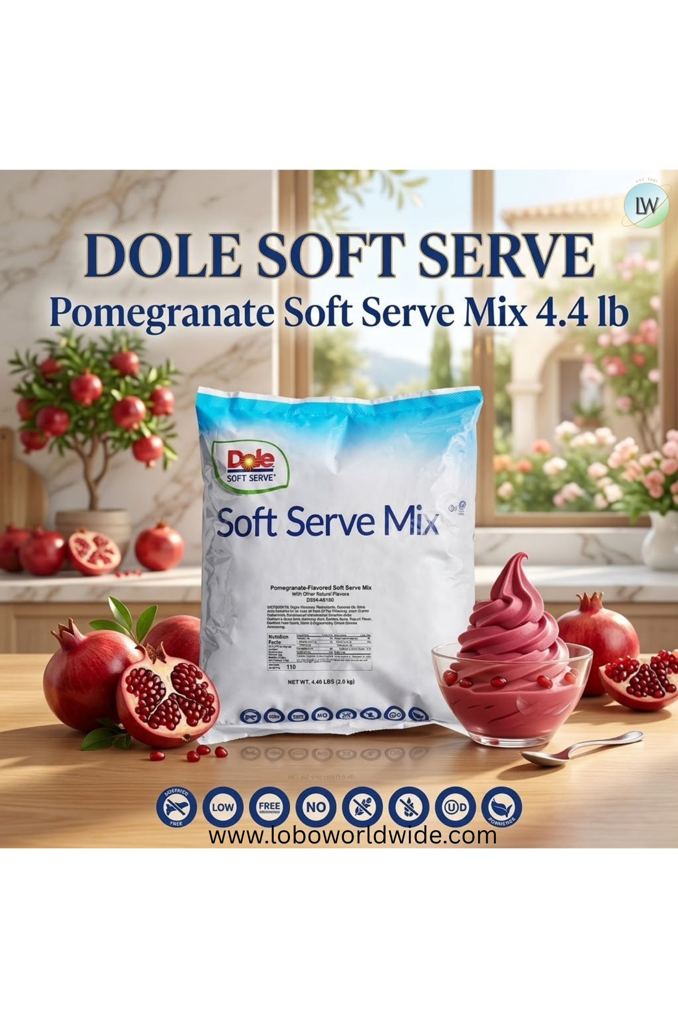 DOLE SOFT SERVE Soft Serve Mix 4.4 lb