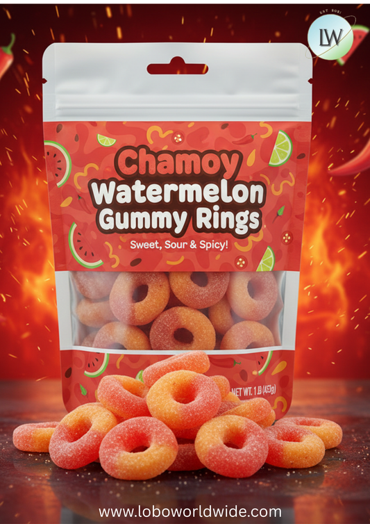 Chamoy Watermelon Gummy Rings(Various Sizes)