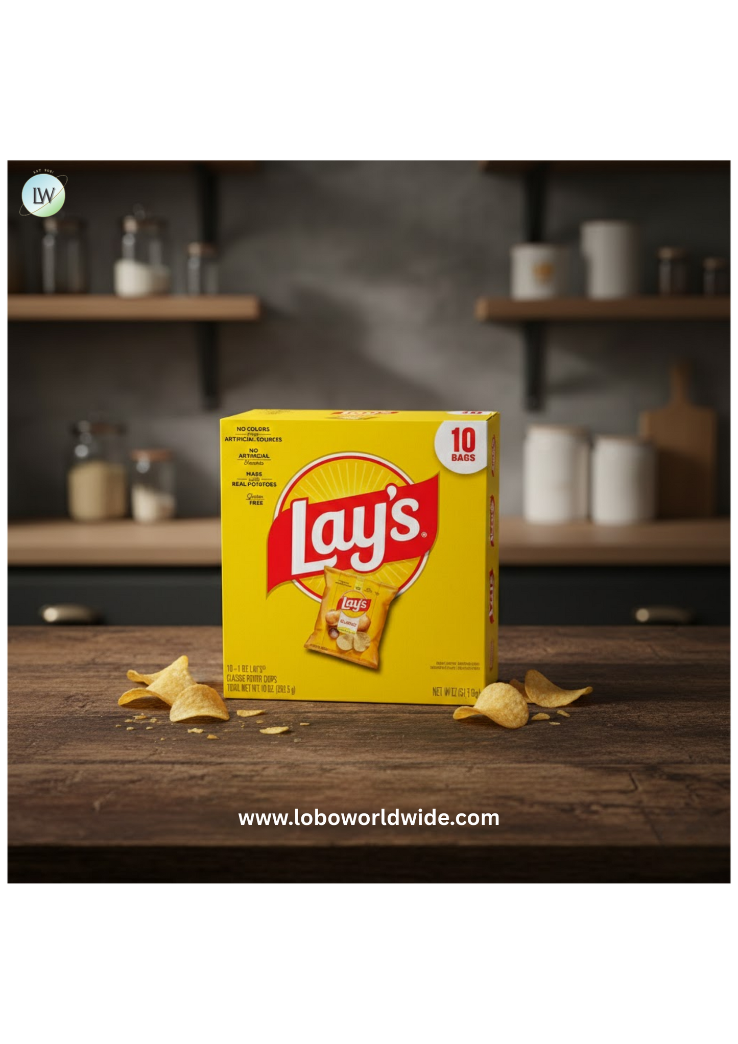 Lay's Classic Potato Snack Chips, 1 oz Bags, 10 Count Multipack