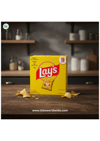 Lay's Classic Potato Snack Chips, 1 oz Bags, 10 Count Multipack