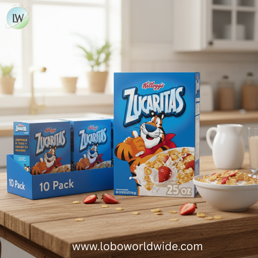 (10 pack) Kellogg's Zucaritas Cold Breakfast Cereal, 6 Vitamins and Minerals, Kids Snacks, Original, 25oz Box (1 Box)
