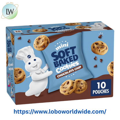 Pillsbury Mini Soft Baked Cookies, Chocolate Chip, Snack Bags, 10 ct
