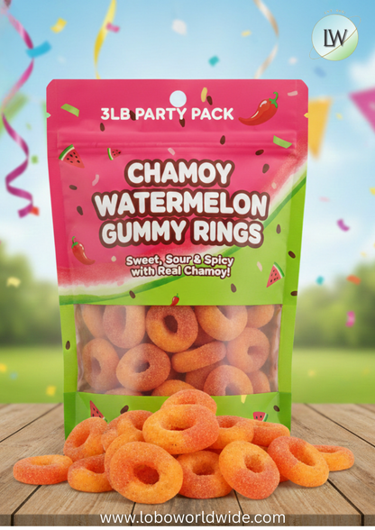 Chamoy Watermelon Gummy Rings(Various Sizes)