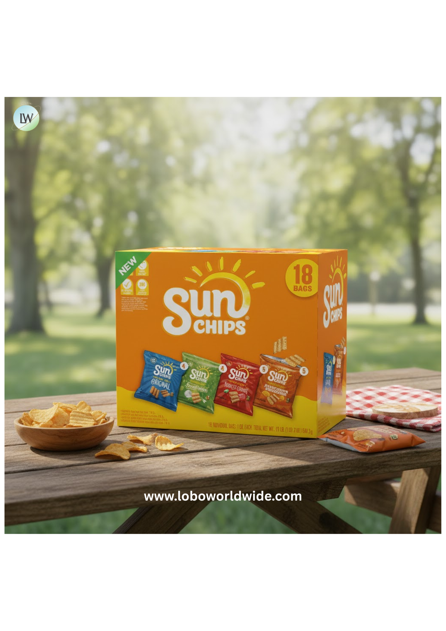 SunChips 100% Whole Grain Snacks, 4 Flavor Variety Pack, 1 oz, 18 Count