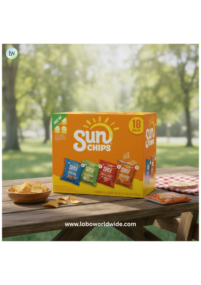 SunChips 100% Whole Grain Snacks, 4 Flavor Variety Pack, 1 oz, 18 Count