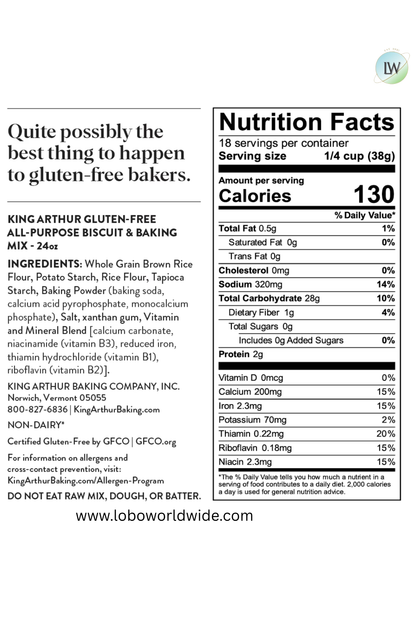 King Arthur, Gluten Free All-Purpose Baking Mix, 24 oz. (Pack of 2)