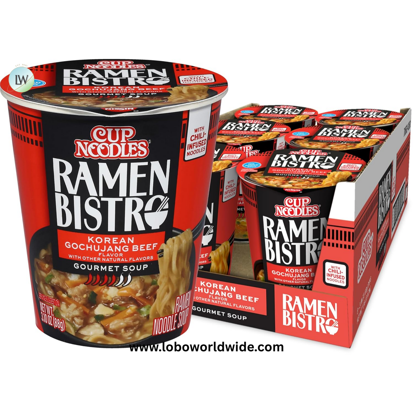 Nissin Cup Noodle Ramen Bistro, 3.1 Ounce (Pack of 6)