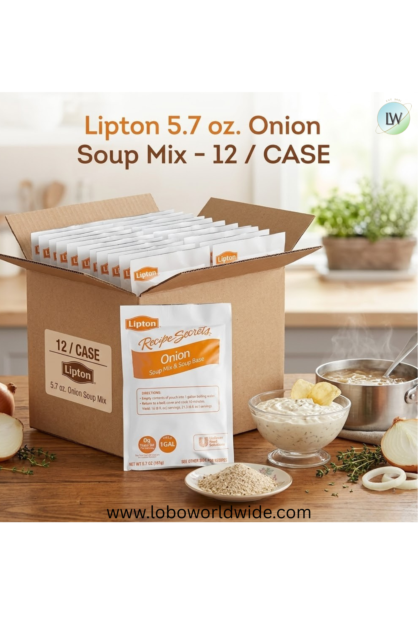 Lipton 5.7 oz. Onion Soup Mix - 12/Case