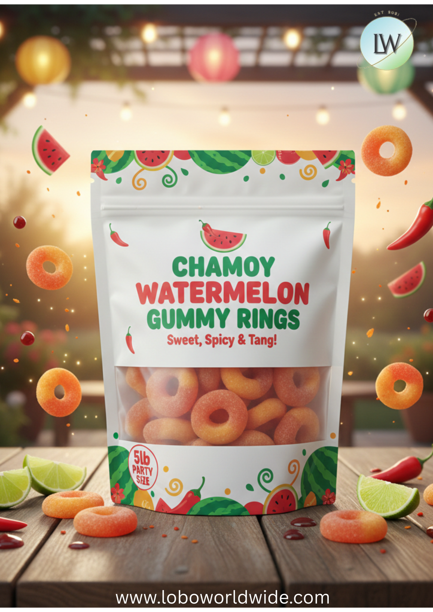 Chamoy Watermelon Gummy Rings(Various Sizes)