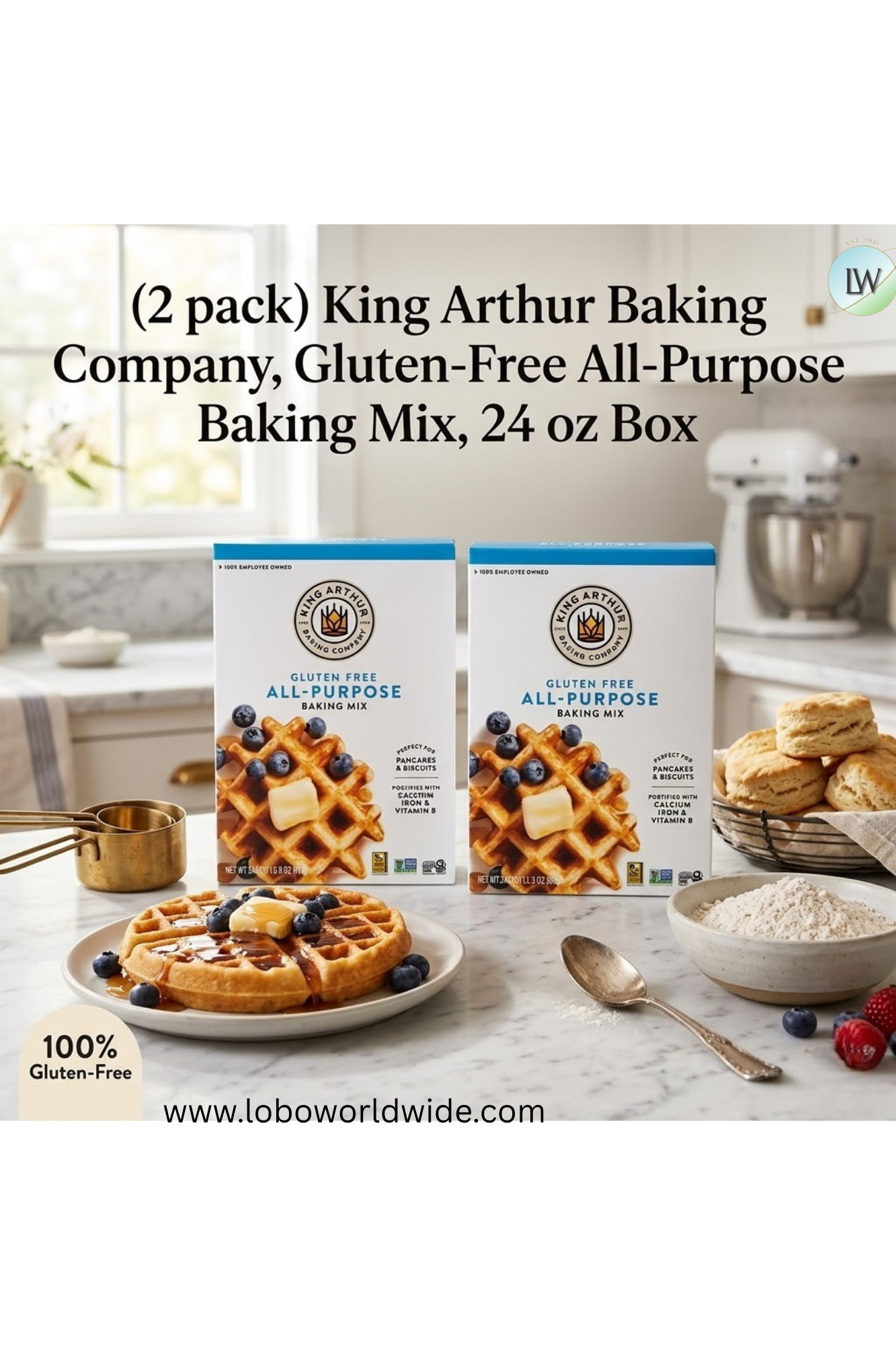 King Arthur, Gluten Free All-Purpose Baking Mix, 24 oz. (Pack of 2)