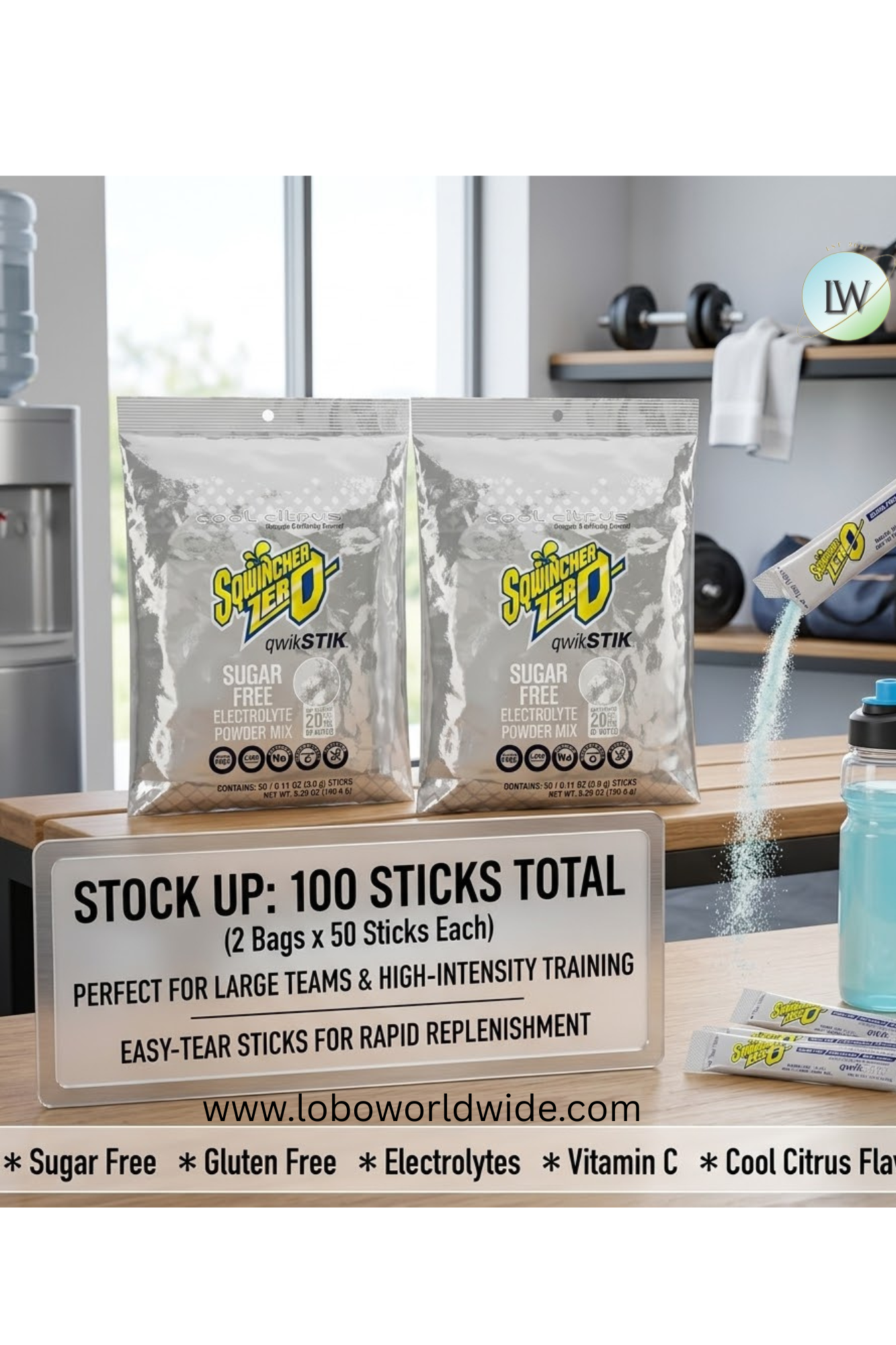 Sqwincher Qwik Stik ZERO Sugar, 0.11 oz, Pack, Yields 20 oz,100pk(Various Flavours)