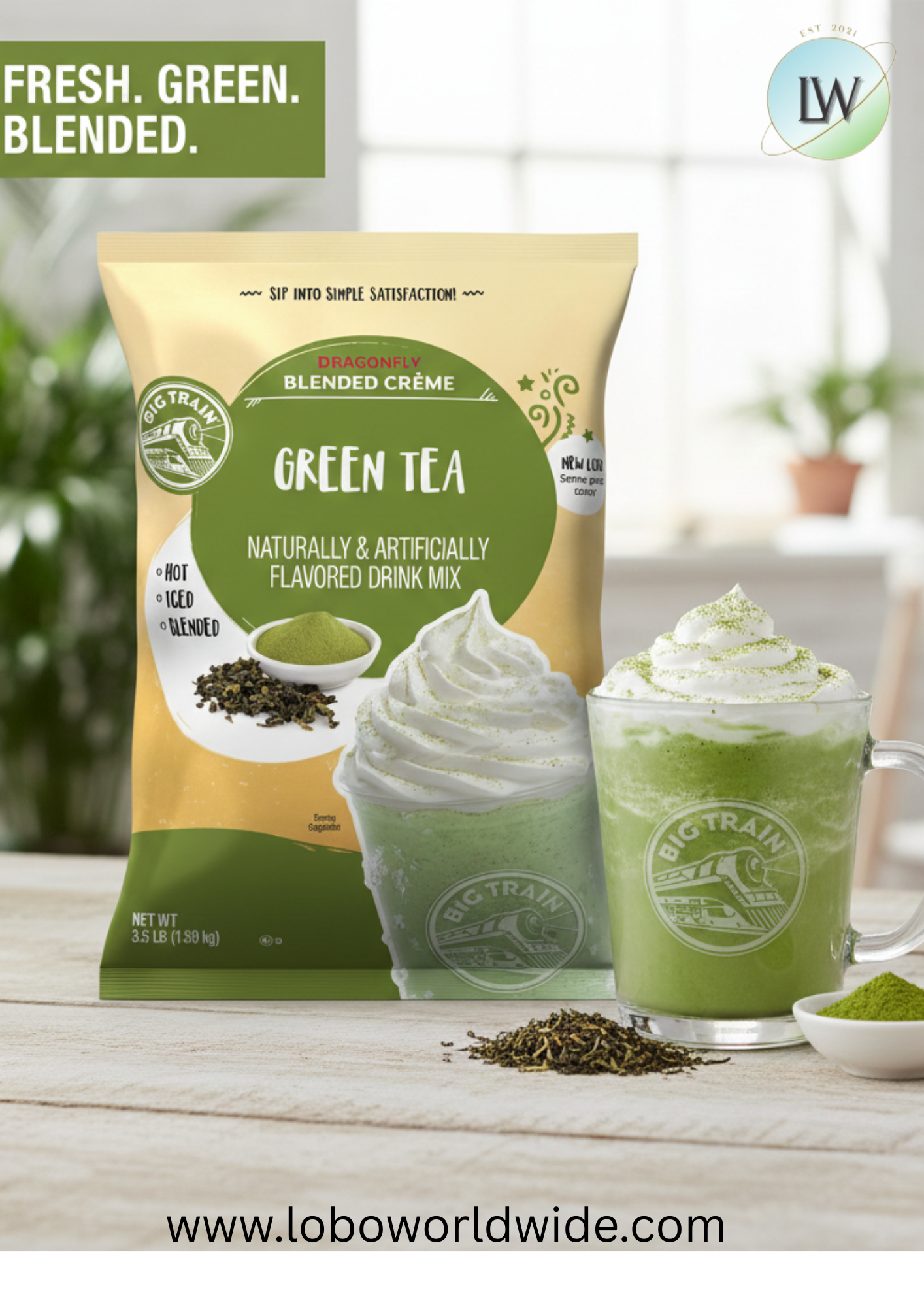 Big Train 3.5 lb.  Blended Ice Coffee Mix-5/case & 4/case (various flavours)