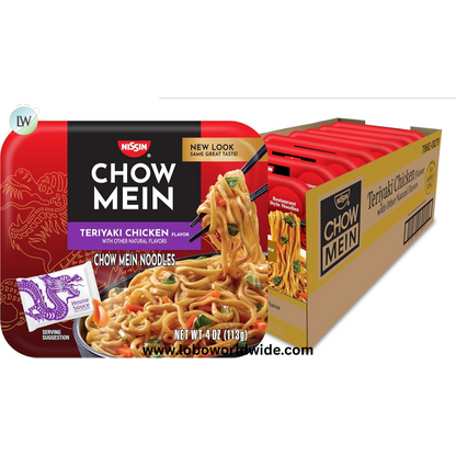 Nissin Chow Mein Noodles, Teriyaki Chicken, 4 Ounce (Pack of 8)