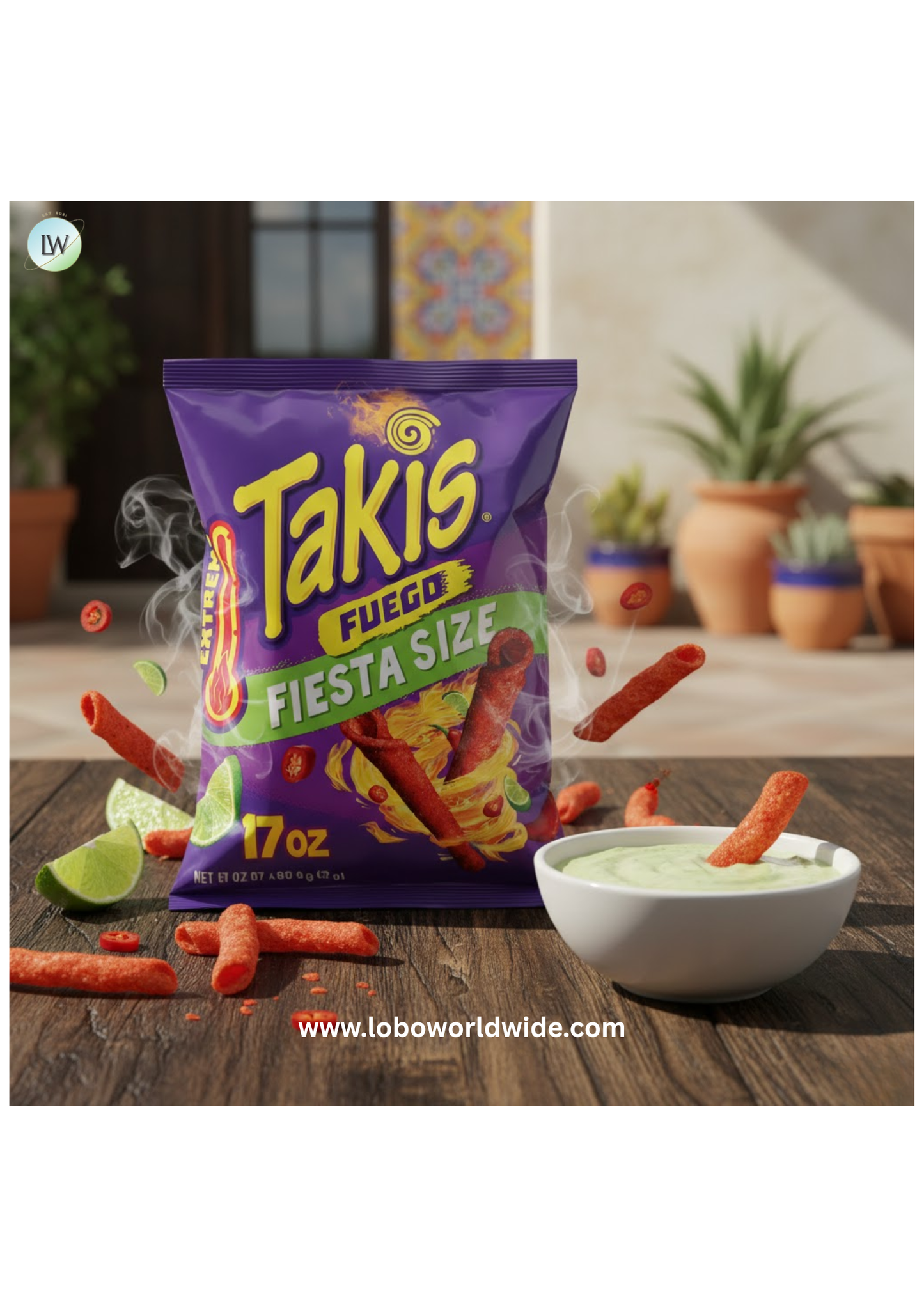 Takis Fuego 17 oz Fiesta Size Bag, Hot Chili Pepper & Lime Rolled Tortilla Chips
