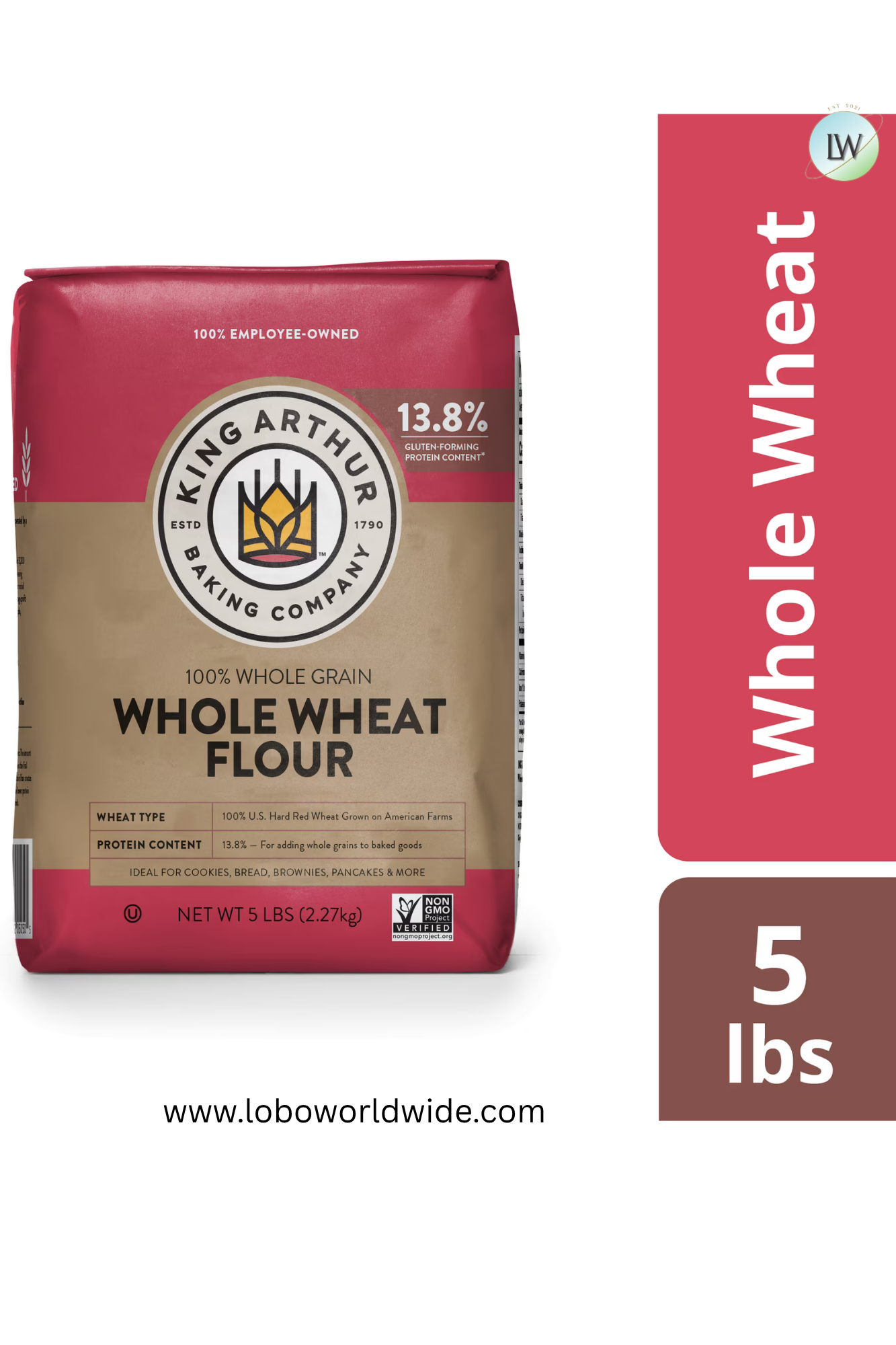 King Arthur Baking Company Whole Grain Wheat Flour, 5 lb.