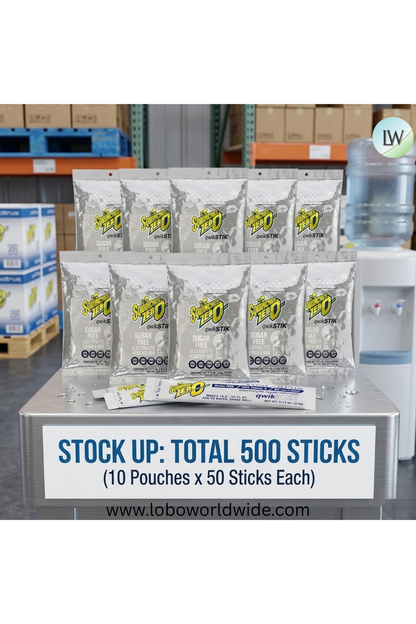 Sqwincher Qwik Stik ZERO Sugar, 0.11 oz, Pack, Yields 20 oz,500pk(Various Flavours)