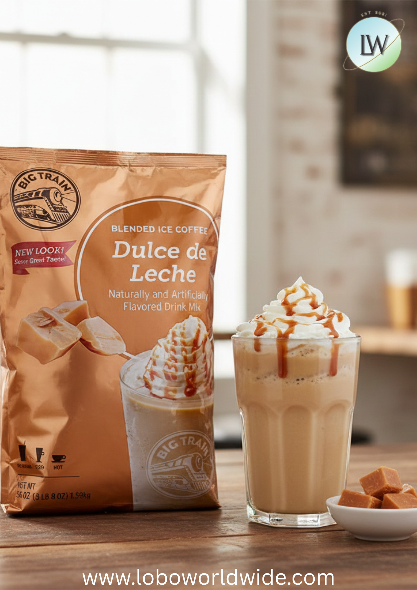 Big Train 3.5 lb.  Blended Ice Coffee Mix-5/case & 4/case (various flavours)
