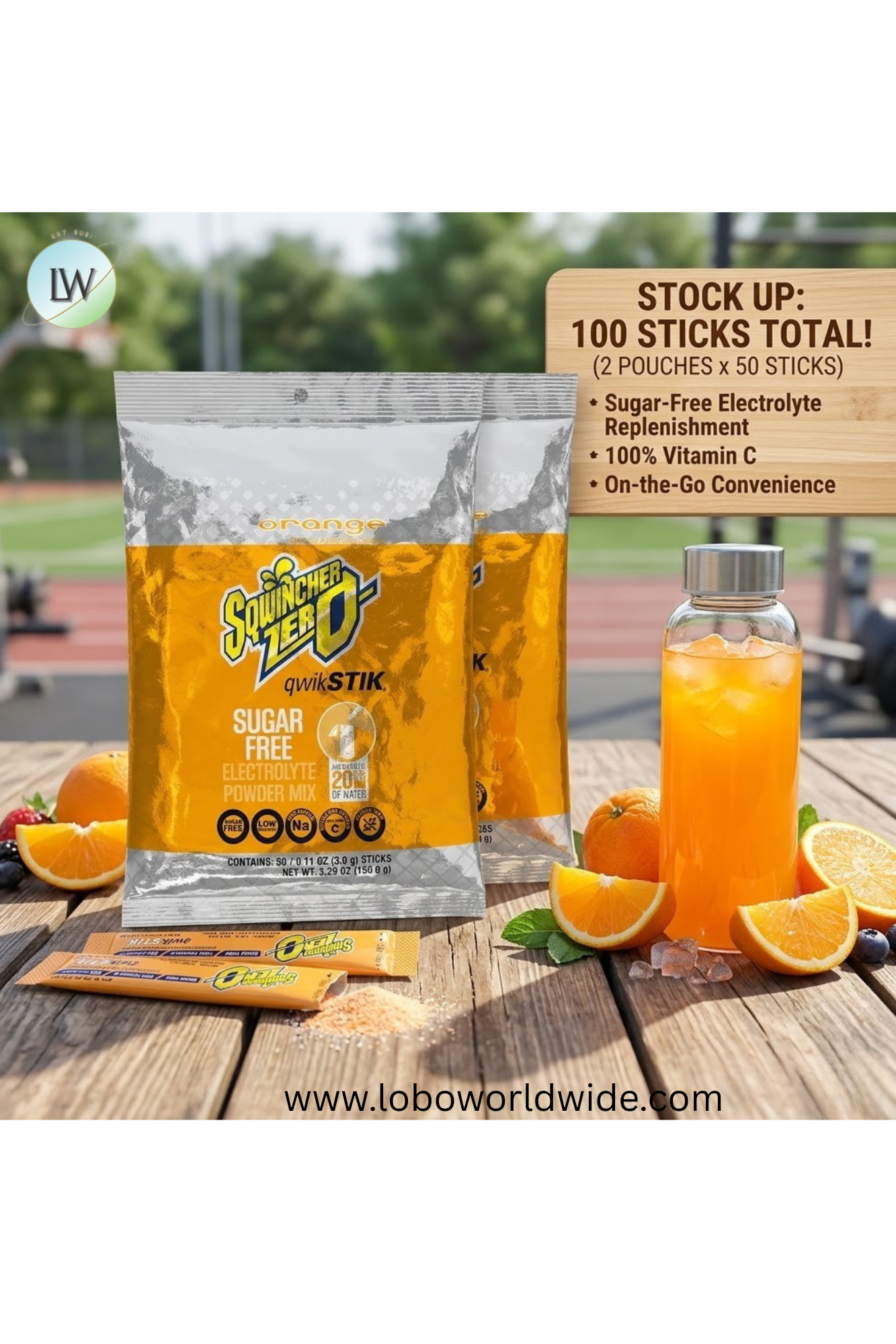 Sqwincher Qwik Stik ZERO Sugar, 0.11 oz, Pack, Yields 20 oz,100pk(Various Flavours)