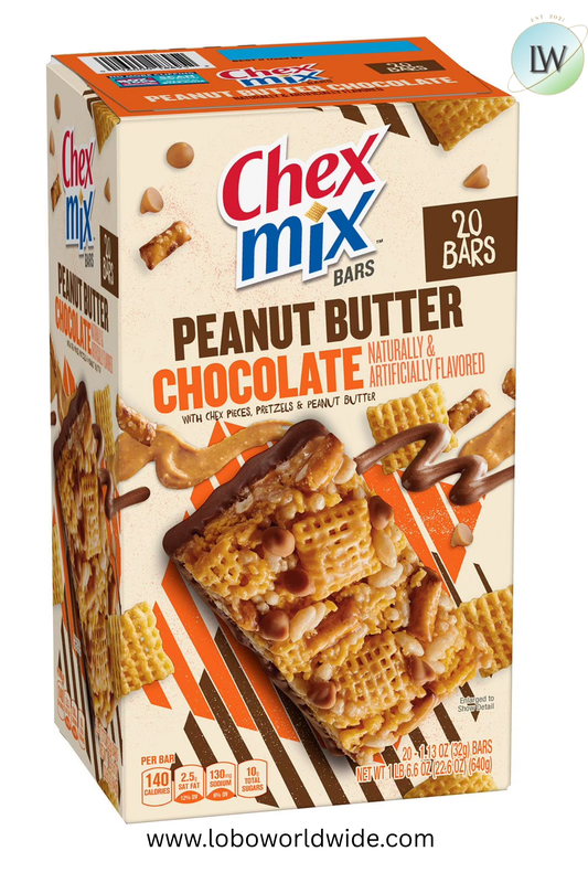 Chex Mix Peanut Butter Chocolate Treat Bars, (Pack of 20)